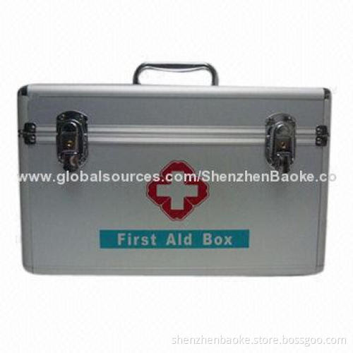 Aluminum first-aid kit for home, workplace and veterinarian